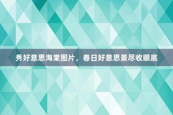秀好意思海棠图片，春日好意思景尽收眼底